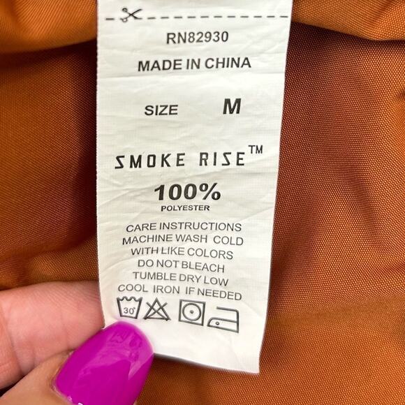 Smoke Rise Men's Nylon Utility Jacket Hood Regular Fit Rust 100% Poly Men Medium - Picture 8 of 15